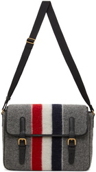 Thom Browne Grey RWB Stripe Hunting Messenger Bag