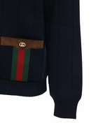 GUCCI - Gg & Web Wool Blend Knit Cardigan