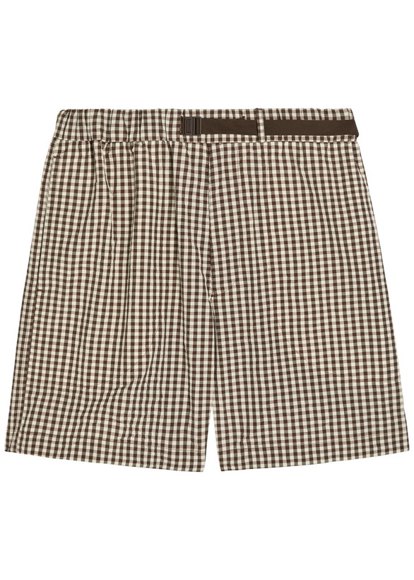 Photo: Moncler Gingham Cotton-blend Shorts Grey