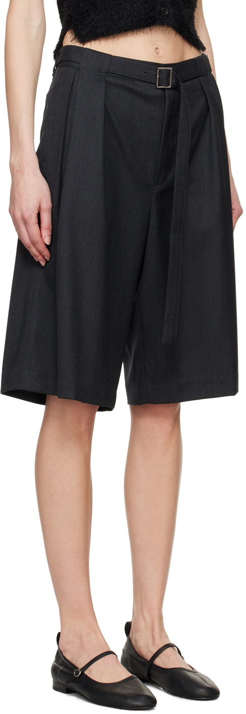 Youth Gray Belted Shorts
