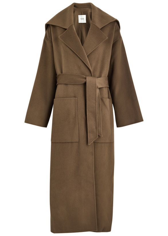 Photo: Nanushka Ruta Belted Wool-blend Coat Brown