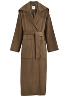 Nanushka Ruta Belted Wool-blend Coat Brown