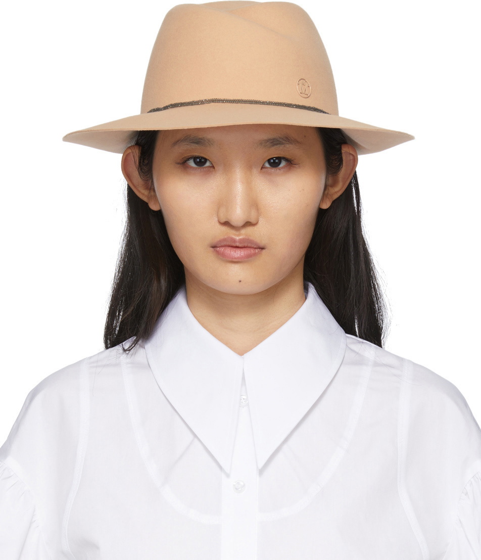 Maison Michel Beige Rabbit Felt Virginie Fedora