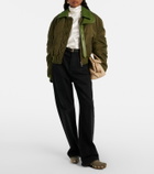 Bottega Veneta Intrecciato leather-trimmed bomber jacket