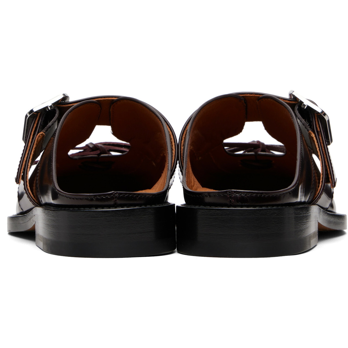 Marni Burgundy Bambi Buckle Slip-on Loafers