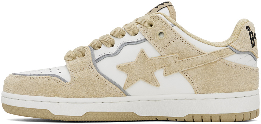 BAPE Beige & White SK8 STA #3 M1 Sneakers A Bathing Ape