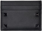 Valentino Garavani Black Rockstud Vitello Card Holder