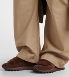 Brunello Cucinelli Monili shearling-trimmed suede sneakers