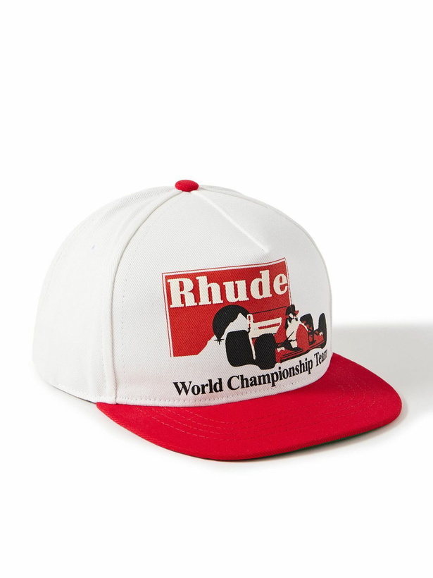 Photo: Rhude - Logo-Print Cotton-Twill Baseball Cap