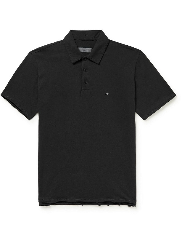 Photo: Rag & Bone - Logo-Embroidered Cotton-Jersey Polo Shirt - Black