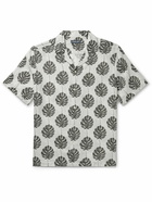 Frescobol Carioca - Roberto Camp-Collar Printed Linen Shirt - Gray