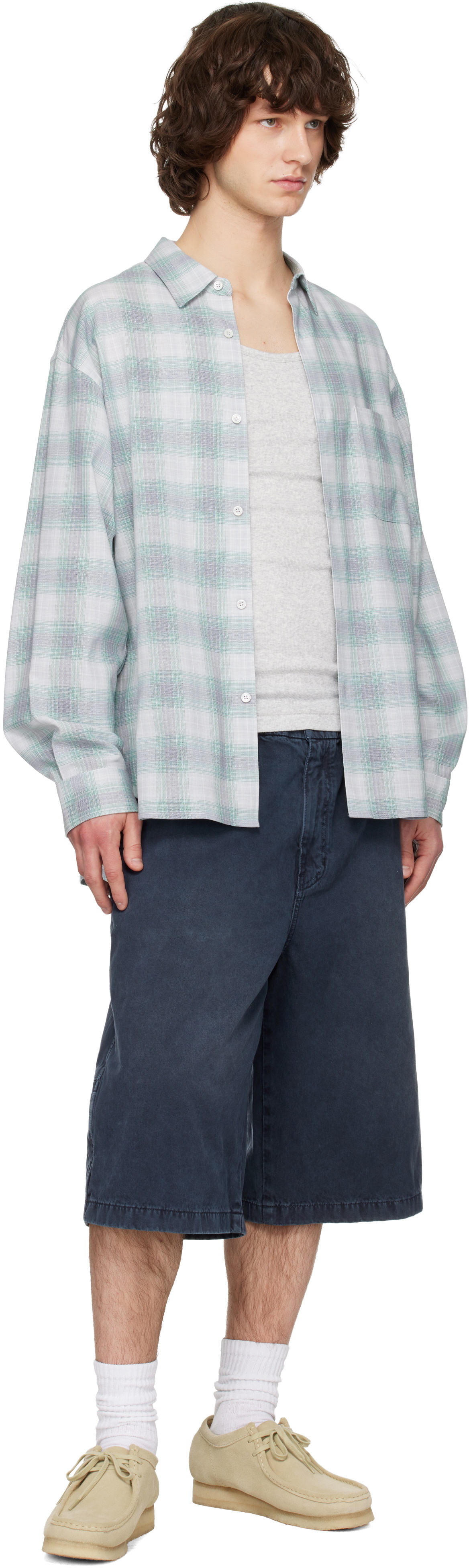 Solid Homme Gray Faded Denim Shorts