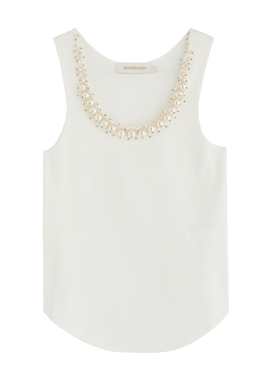 トップス Cotton ribbon tank ivory Cotton ribbon tank