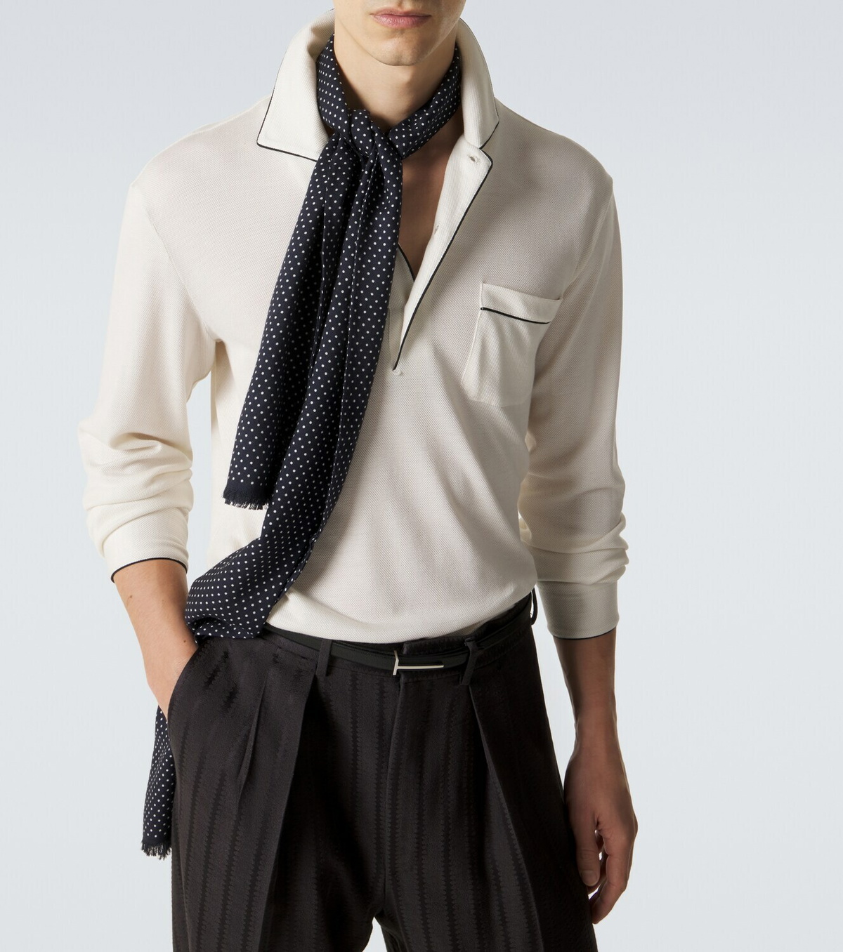 Tom Ford Silk and cotton piqué polo shirt