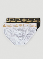 Pack of Two Greca Border Briefs in Black And White