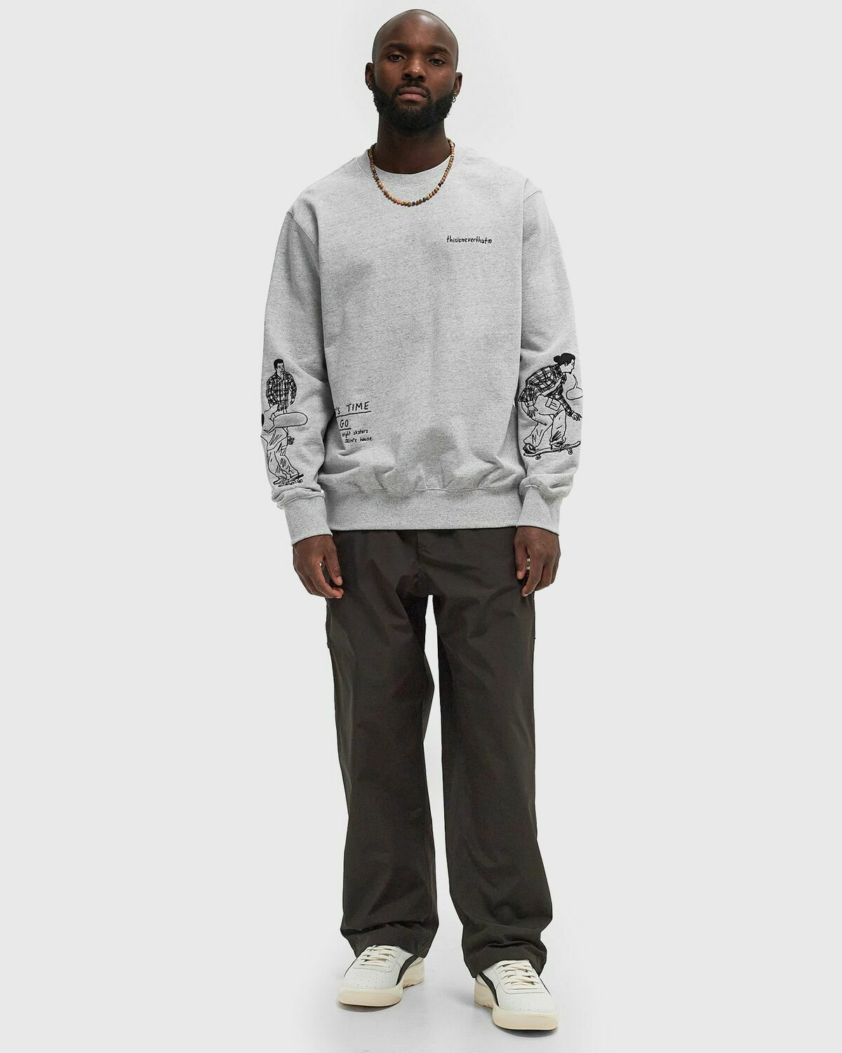 【THISISNEVERTHAT】Sketch Embroidery Crewneck Heather Grey Sketch Embroidery Crewneck - thisisneverthat®