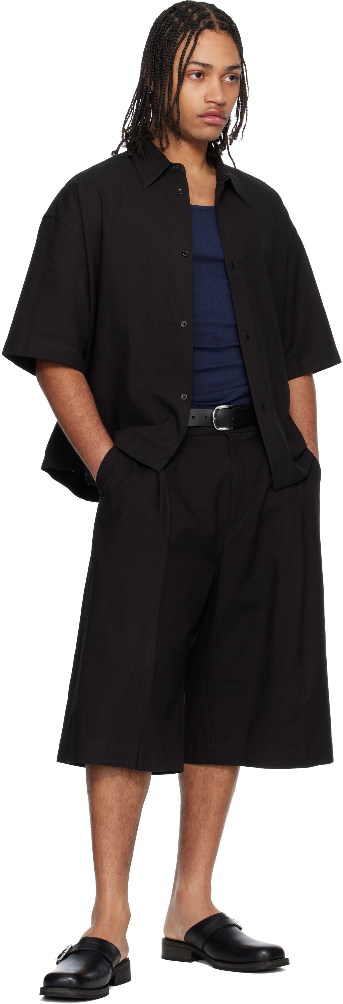 Studio Nicholson Black Fowld Shorts