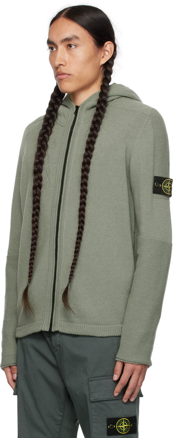 Stone Island Green Zip Hoodie