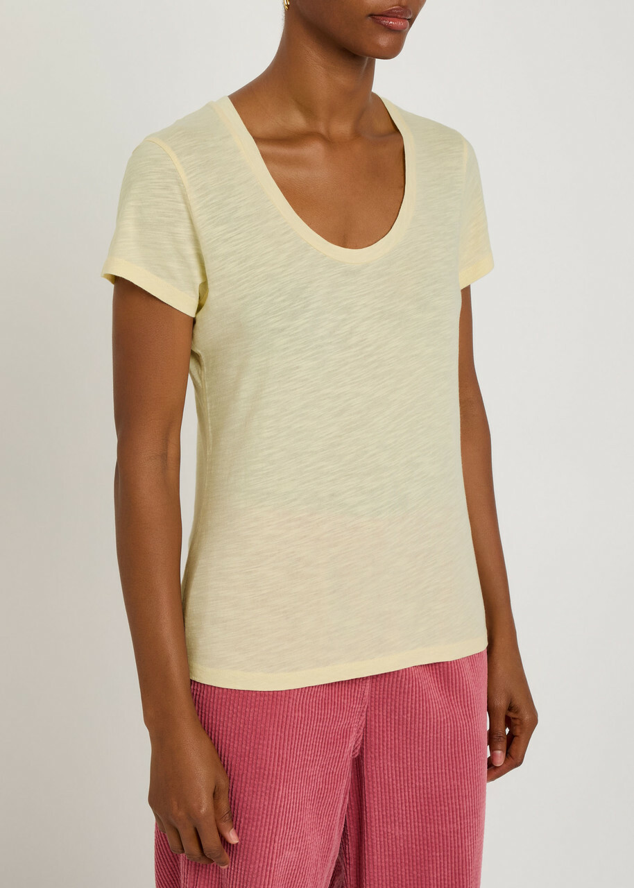 American Vintage Jacksonville Slubbed Cotton-blend T-shirt Yellow