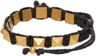 Valentino Garavani Black Waxed Cotton Rockstud Bracelet