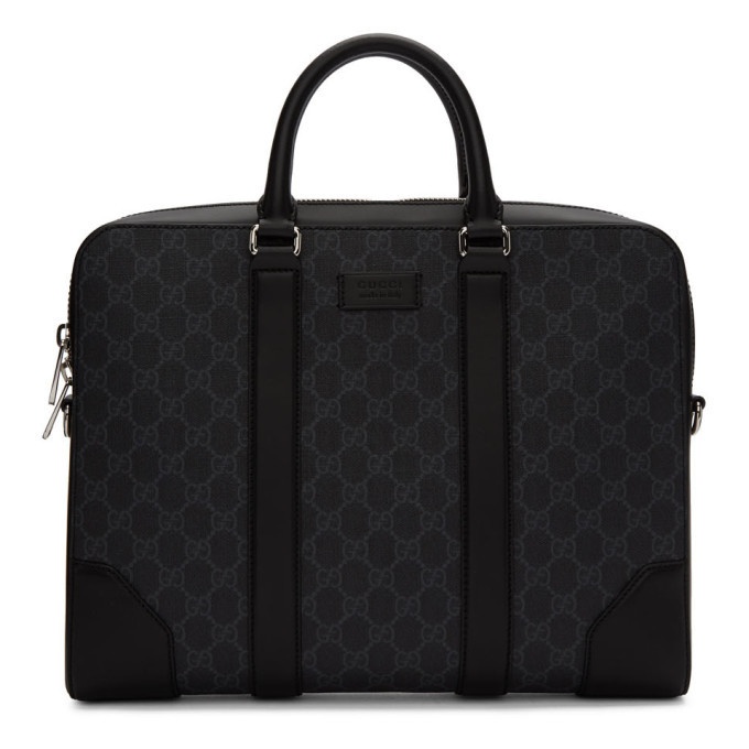 Photo: Gucci Black GG Supreme Briefcase