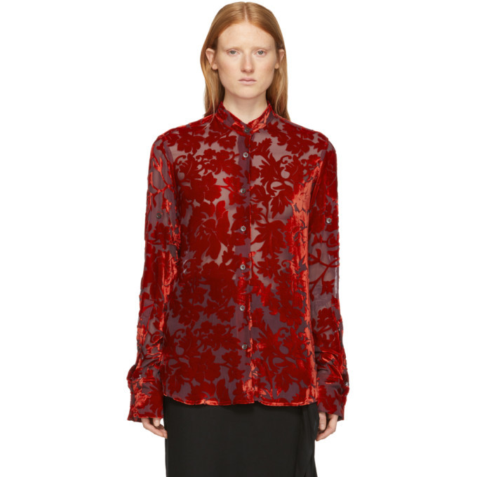 Ann Demeulemeester Red Floral Elma Shirt