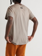Fear of God - Logo-Flocked Cotton-Jersey T-Shirt - Gray