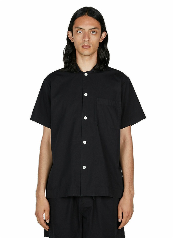 Photo: Tekla - Classic Short Sleeve Pyjama Shirt in Black