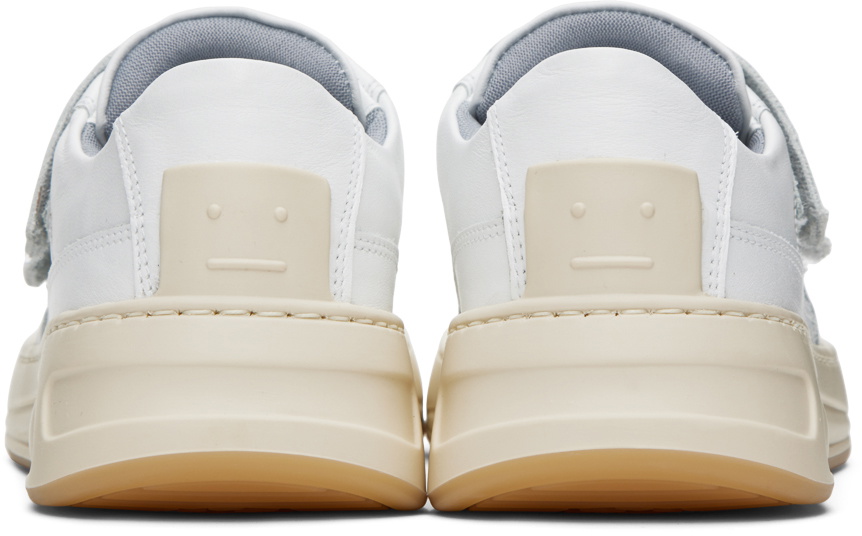 White Velcro-fastening leather low-top trainers, Acne Studios