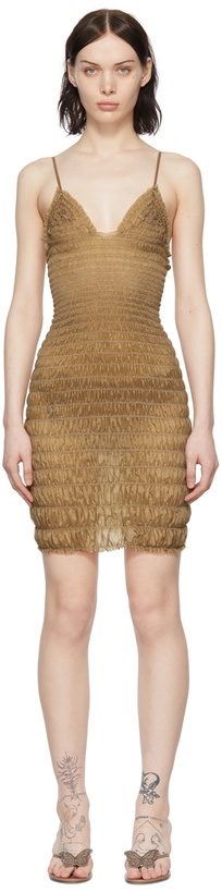 Photo: Gauntlett Cheng Brown Polyester Mini Dress