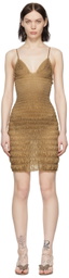 Gauntlett Cheng Brown Polyester Mini Dress