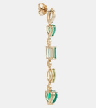 Nadine Aysoy Catena 18kt gold earrings with emeralds, peridot and tourmaline