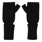 Stone Island Shadow Project Black Wool Fingerless Gloves