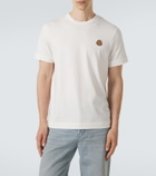 Moncler Leather-trimmed cotton jersey T-shirt
