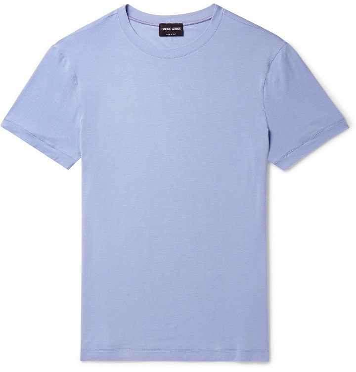 Photo: Giorgio Armani - Slim-Fit Stretch-Jersey T-Shirt - Men - Lilac