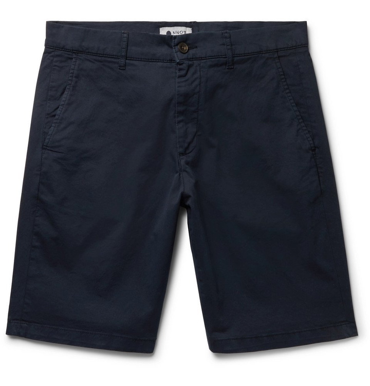 Photo: NN07 - Crown Garment-Dyed Stretch-Cotton Twill Shorts - Midnight blue