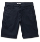 NN07 - Crown Garment-Dyed Stretch-Cotton Twill Shorts - Midnight blue