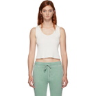 Amo Off-White Rib Crop Tank Top