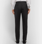 Brunello Cucinelli - Cotton and Satin-Trimmed Wool and Silk-Blend Tuxedo Trousers - Men - Black