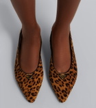 Prada Leopard-print calf hair slingback flats