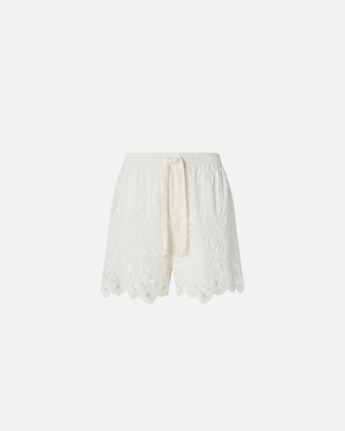 Pinko Macramé Shorts With Openwork Snow White