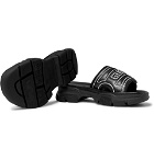 Gucci - Logo-Embossed Leather and Rubber Slides - Black