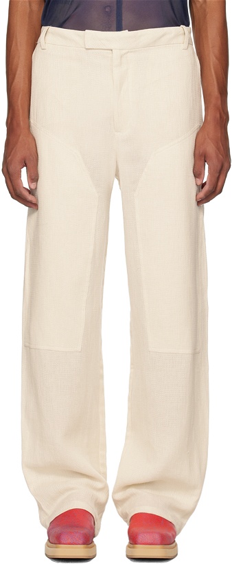 Photo: Eckhaus Latta Off-White Relaxed-Fit Trousers