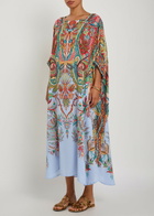 Etro Printed Crepe Midi Beach Dress Multicoloured