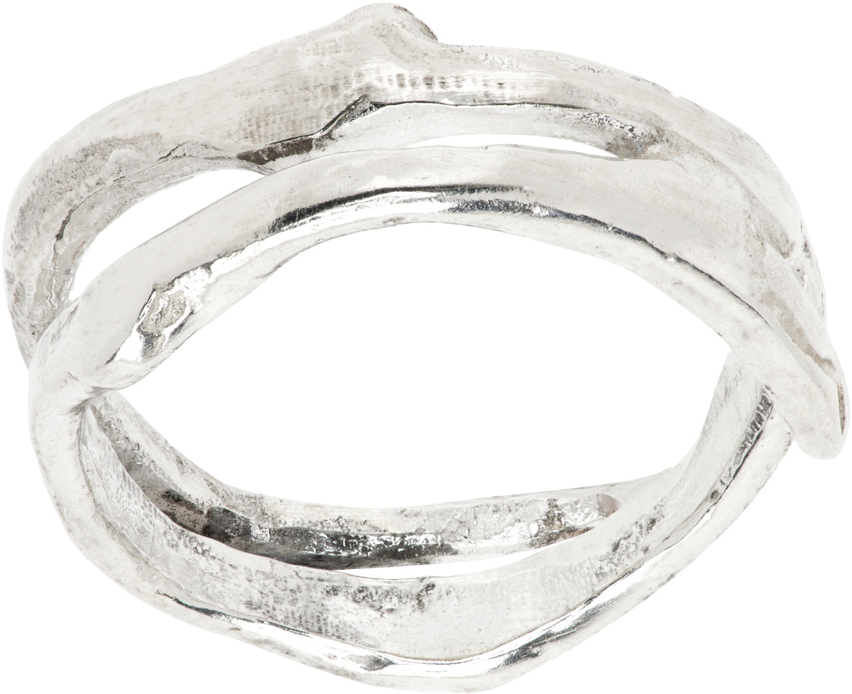 Pearls Before Swine Men's Kote Ring in Silver/Aquamarine