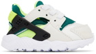 Nike Baby Off-White & Green Huarache Run Sneakers