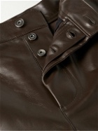 Bottega Veneta - Straight-Leg Panelled Leather Trousers - Brown