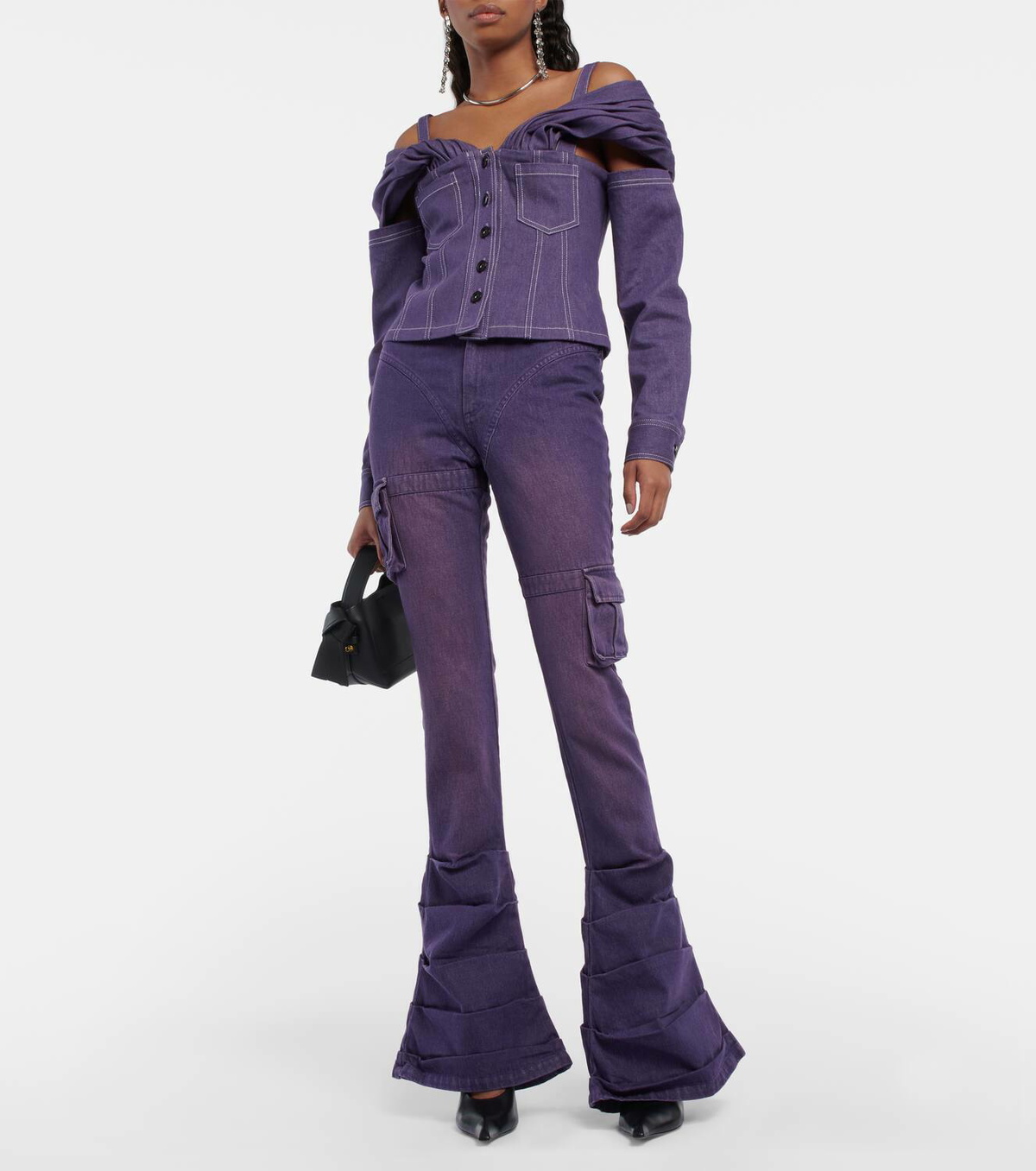 Didu Off-shoulder denim jacket