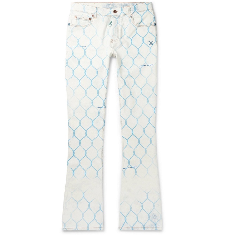 Photo: Off-White - Slim-Fit Printed Bleached Denim Jeans - White