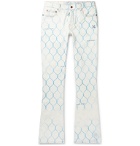 Off-White - Slim-Fit Printed Bleached Denim Jeans - White